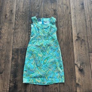 Jones New York Mint Green & Yellow Paisley Dress
